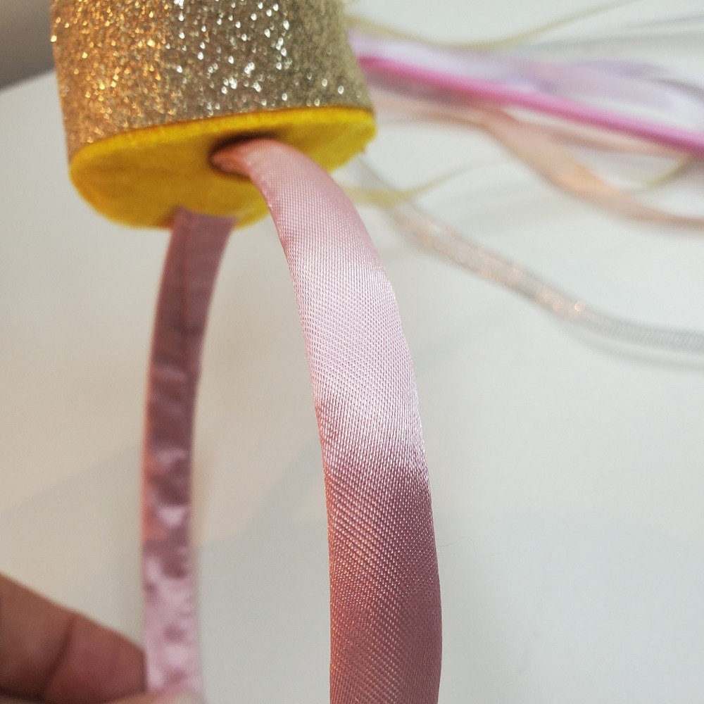 Princess Costume Set Pink Gold Tutu Skirt Crown Headband Star Wand Kids - Picture 4 of 9